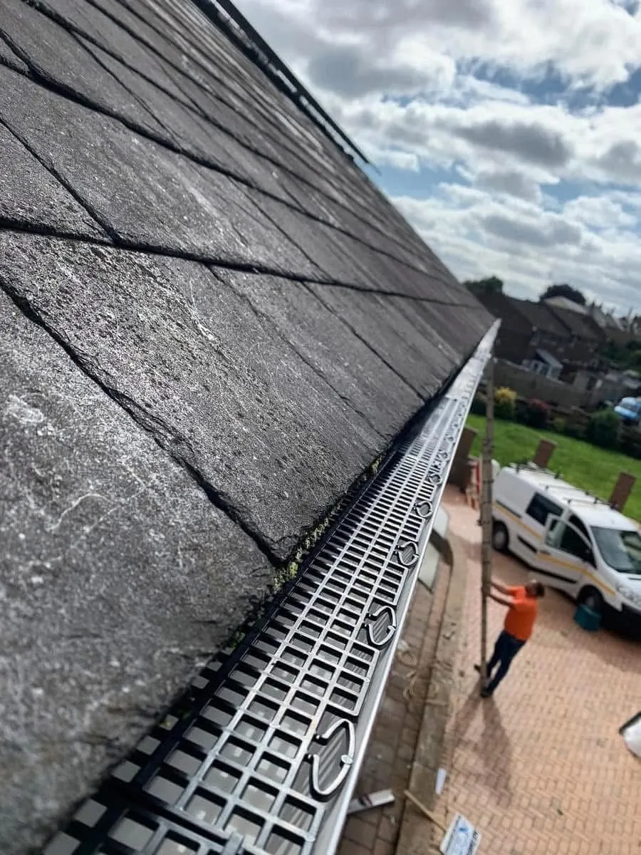 Gutter guard fitted on a slate roof in Newton Abbot